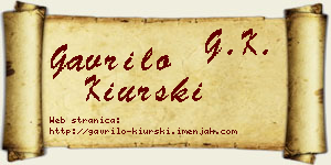 Gavrilo Kiurski vizit kartica